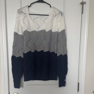 Colorblock V-Neck Sweater